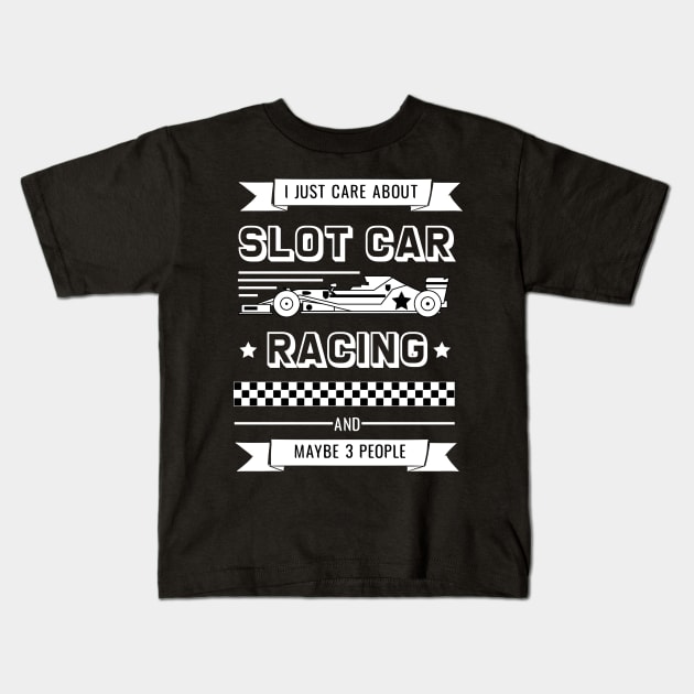 Slot Car Racing Kids T-Shirt by TheBestHumorApparel